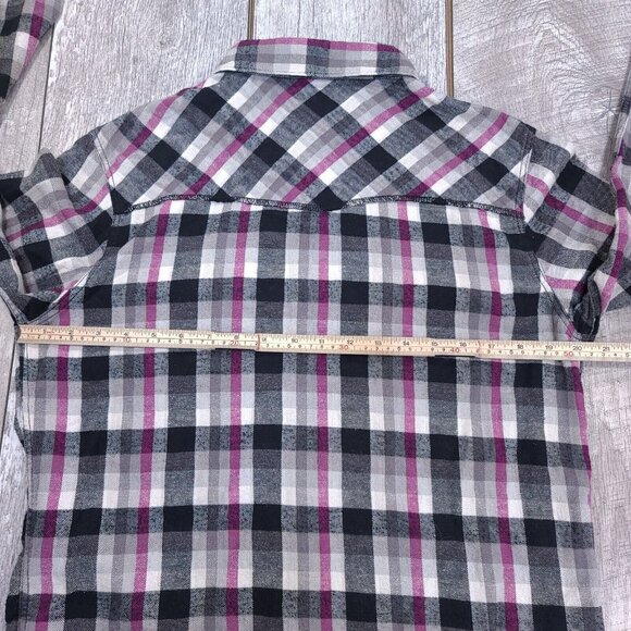 Fox Racing Shirt Womens Medium Pearl Snap Flannel Plaid Motocross Western - Picture 6 of 10